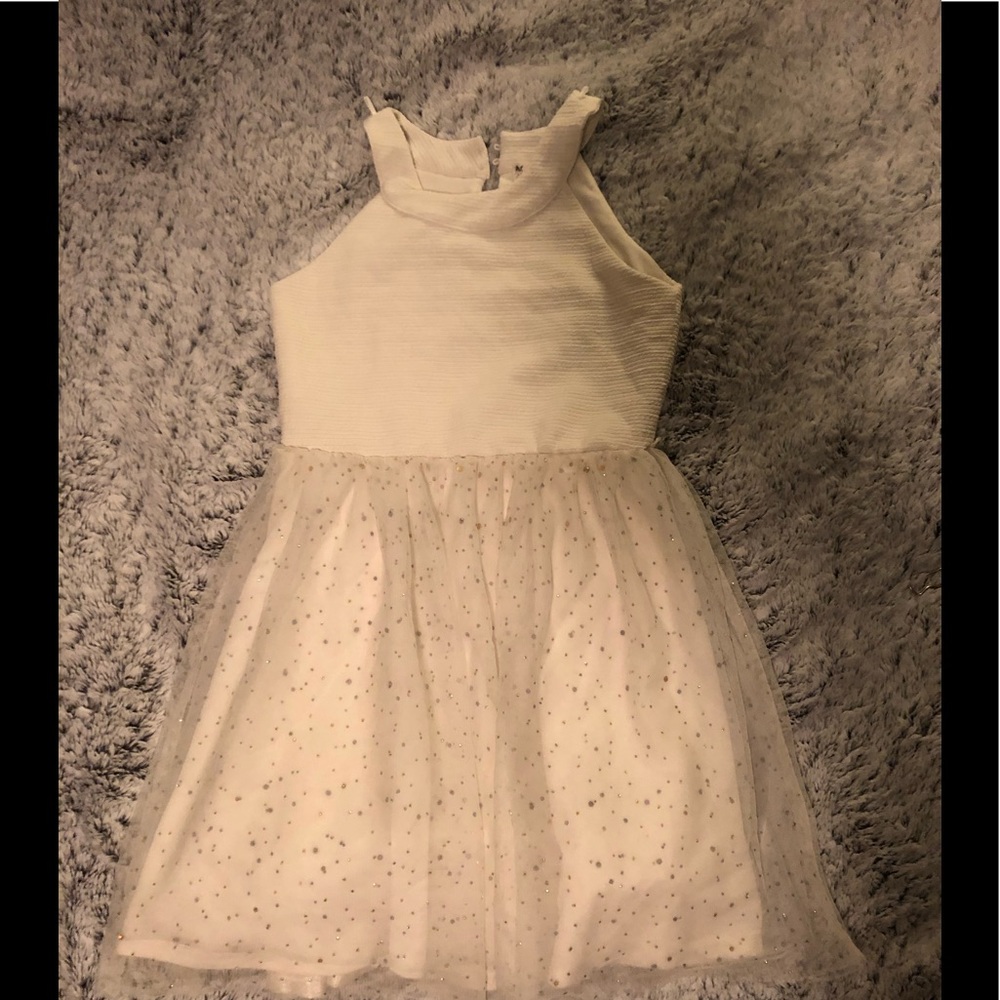 💘 Girls white party dress with gold details 12